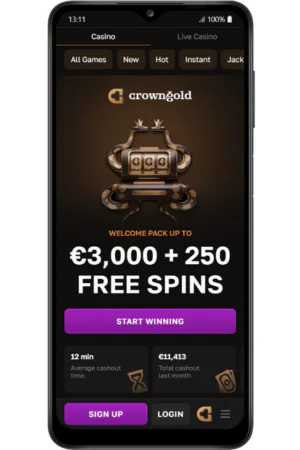 CrownGold Casino Start page