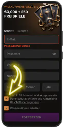 CrownGold login Kurze Bestatigung